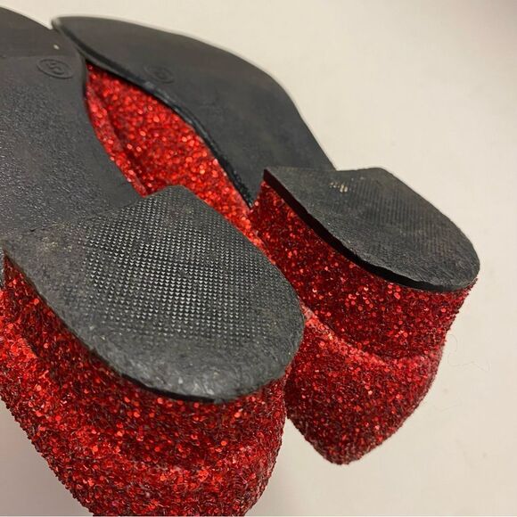 Red glitter character dorothy wizard of oz musical theater costum pageant shoe 5 - Picture 5 of 8
